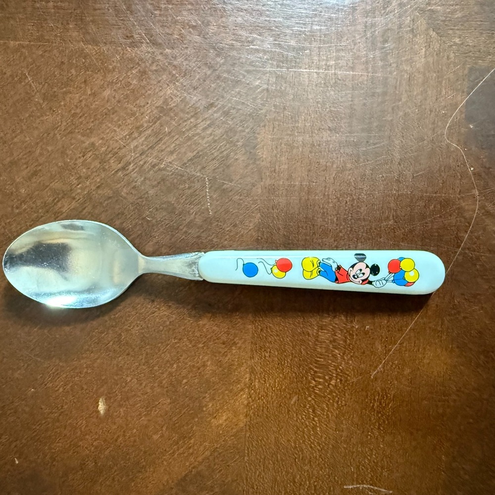 Disney Toddler Child Silverware‎ Mickey Mouse Spoon & Vtg